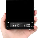 Vankarr Digitale Kaffeewaage mit Timer, Espresso Waage mit 0,1g Präziser Graduierung, USB Aufladbar Feinwaage Mini Küchenwaage, Durchflussmessung Coffee Scale mit Tara Funktion, Max 2kg