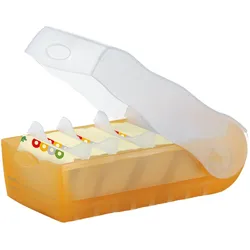 HAN Lernkarteibox CROCO, einfach Vokabeln lernen mit 5-Fächer-Lernsystem, DIN A8 Karteikasten für 500 Karten, inkl. 5 Stützplatten + 100 Lernkarten, Karteibox, Lernbox, 998-613, transluzent/orange (Neu differenzbesteuert)