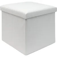 Intirilife Sitzhocker Faltbar Cord 38 x 38 x 38 cm Weiß