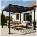 Green Spirit Mirador Classic 3x4 m anthrazitPergola mit Lamellendach - Lamellen Pavillon, Garten Terrassen Überdachung