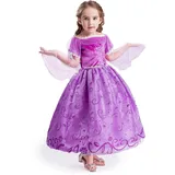 ELSA & ANNA Prinzessin Kleid Mädchen – Eiskönigin – Prinzessinnenkostüm – Mädchen Kleid für Partys, Geburtstage, Fasching, Karneval und Halloween – Prinzessin Kostüm Mädchen – 4-5 Jahre (NW12-RAP)