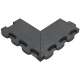 Gum-tech Negatives Eckstück ""Gerade"" für Fallschutzplatten, Grau, 4,5 cm