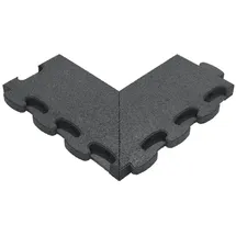 Gum-tech Negatives Eckstück ""Gerade"" für Fallschutzplatten, Grau, 4,5 cm