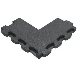 Gum-tech Negatives Eckstück ""Gerade"" für Fallschutzplatten, Grau, 4,5 cm