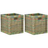 Set/2 Regalkorb Schubfach Rattan Schübe Box Regalkorb Schrankkorb (Bunt)