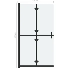 vidaXL Faltbare begehbare Duschwand ESG-Glas mattiert 110x190 cm