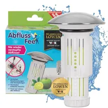 Abfluss-Fee mit Duftstein aus der Löwen, Weiß / Chrom