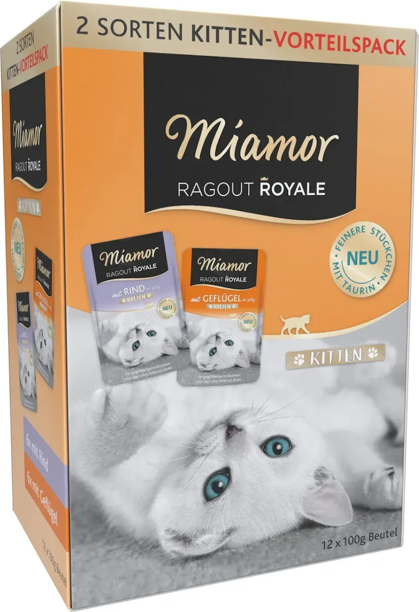 Miamor Ragout Royale in Jelly 12x100g Beutel Multipack Katzennassfutter Kitten