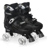 Nattork Rollschuhe Kinder, Verstellbare Rollschuhe für Kinder Jungen Mädchen, 4 Größen Verstellbar und LED Rollschuhe, Rennwagen Roller Skates Geschenkidee für Geburtstage (Silber, EU(37-41))