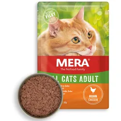 mera Cats Adult Huhn Nassfutter für Katzen | Für deine gesunde und glückliche Katze | Katzenfutter | Ohne Getreide 1.02 kg