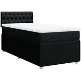 vidaXL Boxspringbett mit Matratze Schwarz 100x200 cm Stoff