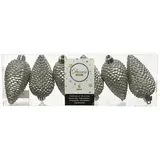 Kaemingk Christbaumschmuck Zapfen bruchfest 4,5 cm H 8 cm 6 Stück grau