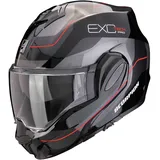 Scorpion EXO-Tech Evo Pro Commuta, Modularhelm - Schwarz/Silber/Rot - L