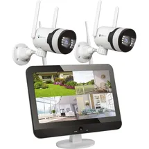 LuVision Dual WLAN PTZ Überwachungssystem mit Monitor 5MP, Mikrofon, Sirene, Nachtsicht, Bewegungsverfolgung 2 Kameras