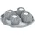 Relaxdays Teelichthalter Set Mit Dekotablett Glas Grau/Mehrfarbig