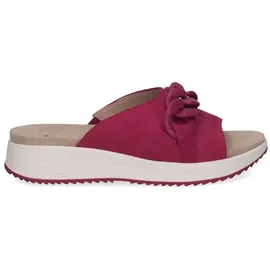 CAPRICE Damen Pantoletten aus Leder Bequem, Lila (Fuchsia Suede), 38 EU