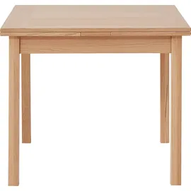 Hammel Furniture Esstisch HAMMEL FURNITURE "Basic Dinex, schnell innenliegende Einlegeplatten ausziehbar", braun (weißpigmentiert eiche), B:90cm H:76cm T:90cm, Tischplatte: Eiche weiß pigmentiertes Furnier und matt lackiert, Gestell: Massivholz, Tische, Furnier /