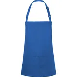 KARLOWSKY Kurze Latzschürze Basic mit Schnalle und Tasche - blue - onesize