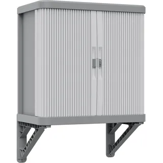 Terry Terry, Rolling Space Wandkabine, Wandschrank mit zwei Schiebetüren, für den Innen- und Außenbereich, 2 verstellbare Innenregale, grau, aus recyceltem Kunststoff, Maße: 59 x 36 x 59 cm