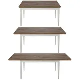 Esstisch Evora Küchentisch 160-240x90cm pinie weiß Eiche Ribbek Landhaus-Stil - Braun