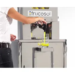 Frucosol elektr. Orangenpresse Self Service auf Rollen für 20-25 Orangen/Min. mit autom. Zufuhr 12kg Saftpresse Entsafter Edelstahl