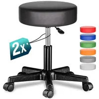 CASARIA Rollhocker Kunstleder Schwarz