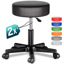 CASARIA Rollhocker Kunstleder Schwarz