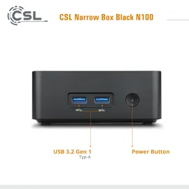 CSL Narrow Box Black N100 Mini-PC 8 GB RAM 2000 GB SSD Intel UHD Graphics Win 11 Home