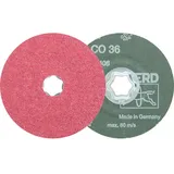 Pferd TOOLS COMBICLICK Keramikkorn Fiberscheibe Ø 115 mm CO36 für hohen Abtrag auf Stahl