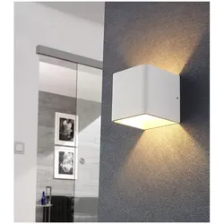 Wandleuchte Fulda 6 Watt dimmbar 10x10cm weiss inklusiv Leuchtmittel