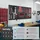 Tectake Werkzeuglochwand 3-tlg. Stahl 120 x 60 cm rot/schwarz