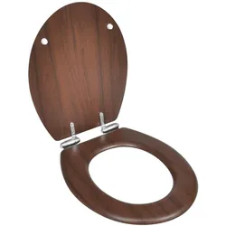 vidaXL Toilettensitz MDF Deckel mit Absenkautomatik Design Braun