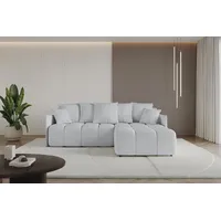 altdecor Ecksofa Samt mit Schlaffunktion 2-Sitzer Grau
