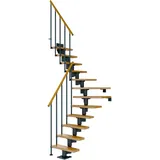 DOLLE Mittelholmtreppe Dublin 14 Stufen: bis 337cm Raumhöhe - grau