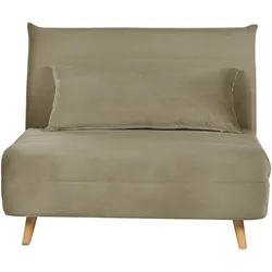 1-Sitzer Schlafsofa SETTEN Samtstoff Olivgrün