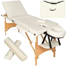 Tectake tectake® 3 Zonen Massageliege-Set, Daniel mit Holzgestell, 210 x 95 x 84 cm