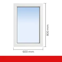 DRUTEX Iglo 5 Fenster 60x80 cm - Kunststoff, Weiß, 1-flügelig, 2-fach verglast