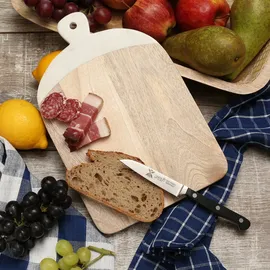 GAUMENKICK Schneidebrett Vesperbrett Mangoholz Marmor braun weiß Servierbrett 30cm