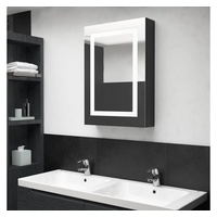 vidaXL Badezimmerspiegelschrank LED-Spiegelschrank fürs Bad Glänzend Schwarz 50x13x70 cm (1-St) schwarz