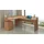 Dmora Schreibtisch Dcerretell, Eckschreibtisch mit Platte, Mehrzweck-Büroschreibtisch, 180x90h160 cm, Eiche