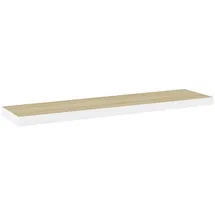 vidaXL Schweberegal Eichen-Optik und Weiß 120x23,5x3,8 cm MDF