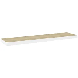 vidaXL Schweberegal Eichen-Optik und Weiß 120x23,5x3,8 cm MDF