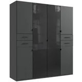 WIMEX Modante Kleiderschrank, Graphitfarben, schwarz , 180x208x58 cm