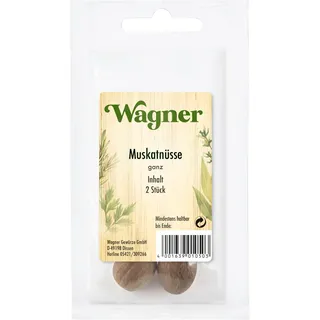 Wagner Gewürze - Muskatnüsse | Ungemahlene Muskatnuss | 2 Stück im Beutel