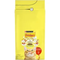 PURINA Friskies Katzenfutter mit Rind- und Hühnermix mit Gemüse 1,7kg