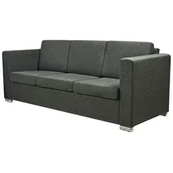 vidaXL 3-Sitzer Sofa Stoff Dunkelgrau
