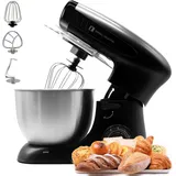 Kitchen Pro + Küchenmaschine 3 in 1 Knetmaschine -Teigmaschine mit 6,5L Edelstahl Schüssel, 1900,00 W, 6,50 l Schüssel schwarz