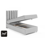 Best for Home Boxspringbett mit Bettkasten Trinity K10-SINGLE 100x200 Bonellfederkern inkl. Topper | Beige | Beige