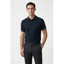 Boss Poloshirt mit Label-Print Modell Parlay 147 10228870 Kurzarm-poloshirt - Dark Blue - M