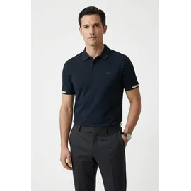 Boss Poloshirt mit Label-Print Modell Parlay 147 10228870 Kurzarm-poloshirt - Dark Blue - M